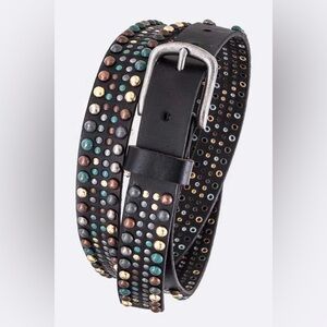 Unisex Genuine Leather Concho Western Statement Belt